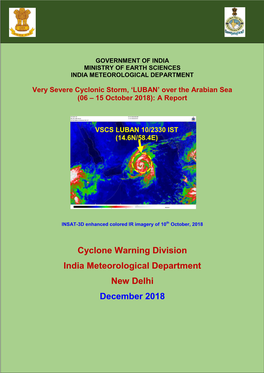 Cyclone Warning Division India Meteorological Department New