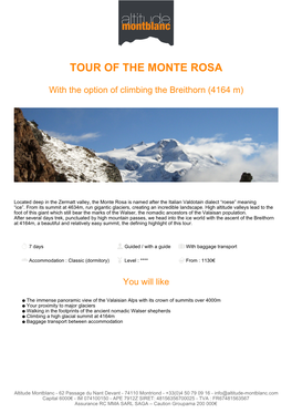 Tour of the Monte Rosa