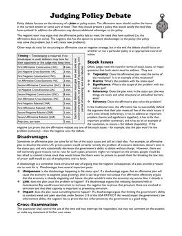 Judging Policy Debate
