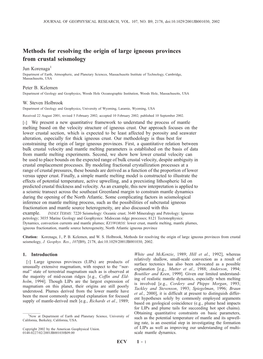 Methods for Resolving the Origin of Large Igneous Provinces From