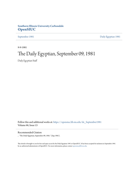 The Daily Egyptian, September 09, 1981