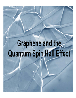 Graphene, the Quantum Spin Hall Effect and Topological Insulators I