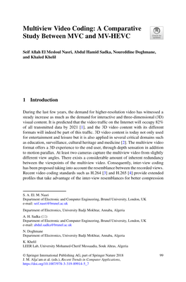 Multiview Video Coding: a Comparative Study Between MVC and MV-HEVC