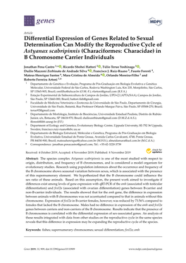 Differential Expression of Genes Related to Sexual Determination