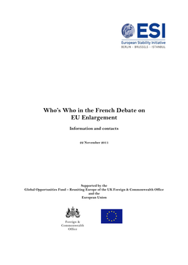 Who Is Who in the French Enlargement Debate?
