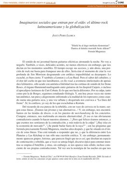 El Último Rock Latinoamericano Y La Globalización