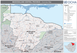 MASHONALAND CENTRAL PROVINCE - Overview Map