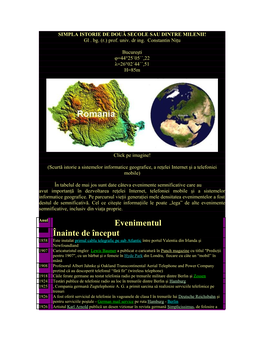 Scurtă Istorie a Sistemelor Informatice Geografice, a Reţelei Internet Şi a Telefoniei Mobile)