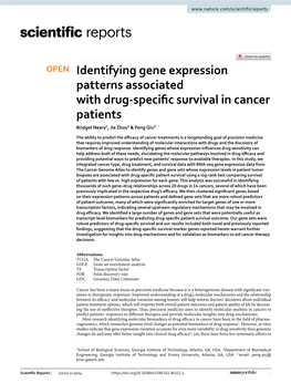 Identifying Gene Expression Patterns Associated with Drug-Specific