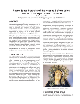 Phase Space Portraits of the Nuestra Señora Delos Dolores of Baclayon