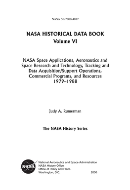 NASA HISTORICAL DATA BOOK Volume VI