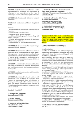 Journal Officiel De La Republique Du Mali