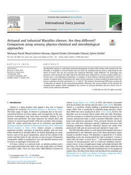 Artisanal and Industrial Maroilles Cheeses: Are They Different? Comparison Using Sensory, Physico-Chemical and Microbiological Approaches