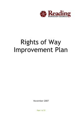 Rights of Way Improvement Plan