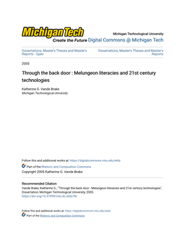 Melungeon Literacies and 21St Century Technologies