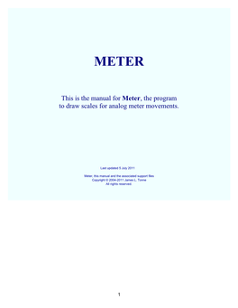 This Is the Manual for Meter, the Program to Draw Scales for Analog Meter Movements