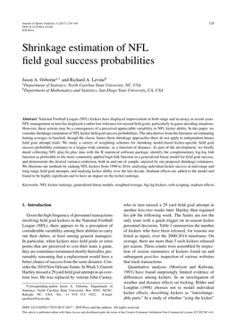 Shrinkage Estimation of NFL Field Goal Success Probabilities