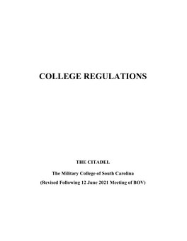 College Regulations