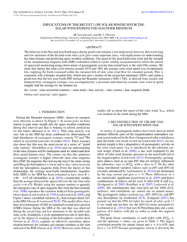 Implications of the Recent Low Solar Minimum for the Solar Wind During the Maunder Minimum