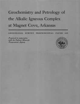 Geochemistry and Petrology of the Alkalic Igneous Complex at Magnet Cove, Arkansas