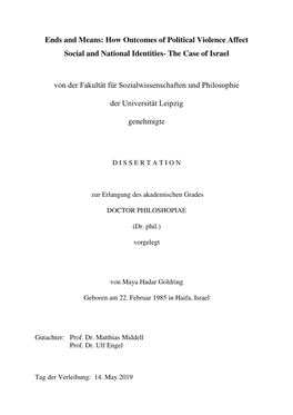 How Outcomes of Political Violence Affect Social and National Identities- the Case of Israel