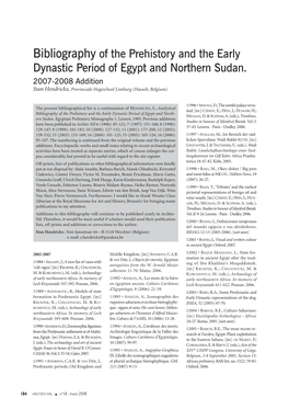 Bibliography of the Prehistory and the Early Dynastic Period of Egypt and Northern Sudan