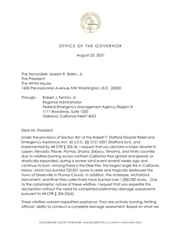 8.23.21 Presidential Major Disaster Declaration Request