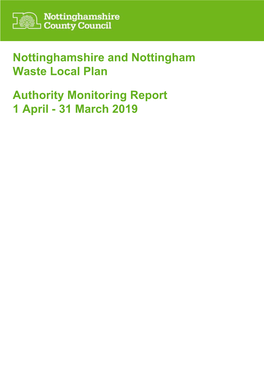 Waste Local Plan Annual Monitoring