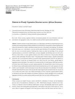 Patterns in Woody Vegetation Structure Across African Savannas