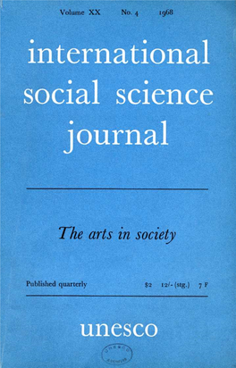 A Definition of the Sociology of Art; International Social Science Journal