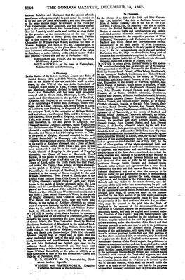 THE LONDON GAZETTE, DECEMBEK 13, 1867. Between Solicitor and Client, and That the Amount of Such J in Chancery