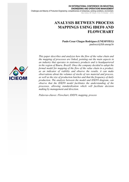 Analysis Between Process Mappings Using Idef0 and Flowchart