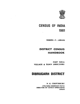 Village & Town Directory, Dibrugarh, Part-XIII-A, Series-3, Assam