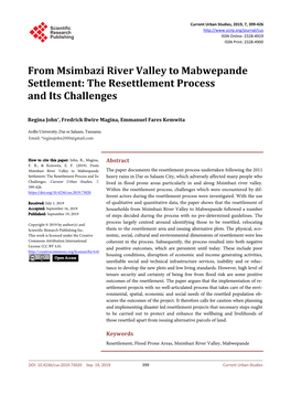 From Msimbazi River Valley to Mabwepande Settlement: the Resettlement Process and Its Challenges