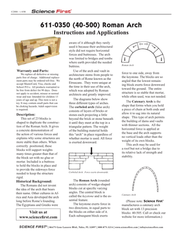 Roman Arch Instructions and Applications