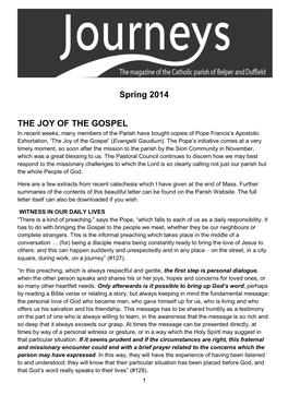 Spring 2014 the JOY of the GOSPEL