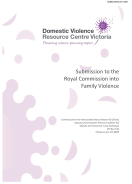 Submission to the Royal Commission Into Family Violence