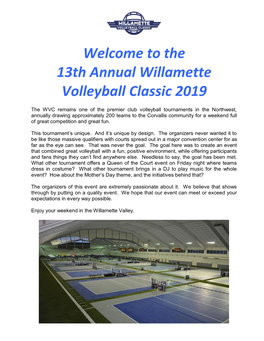 The 13Th Annual Willamette Volleyball Classic 2019