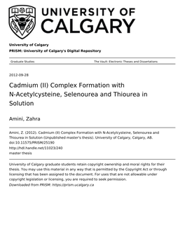 Cadmium (II) Complex Formation with N-Acetylcysteine, Selenourea and Thiourea in Solution