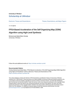 FPGA-Based Acceleration of the Self-Organizing Map (SOM) Algorithm Using High-Level Synthesis