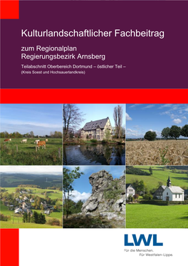 Kulturlandschaftlicher Fachbeitrag Kulturlandschaftlicherzum Regionalplan Fachbeitrag