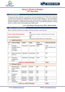 Sitrep-2: Floods in Manipur 28 May 2016