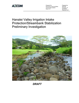 Hanalei Valley Irrigation Intake Protection/Streambank Stabilization Preliminary Investigation