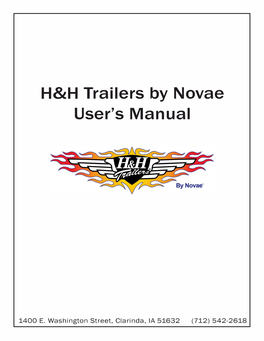 H&H Trailers by Novae User's Manual