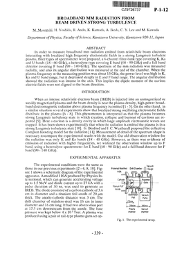 P-L-12 BROADBAND MM RADIATION from BEAM DRIVEN STRONG TURBULENCE M