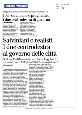 Salviniani O Realisti Due Centrodestra