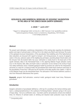 Geological and Numerical Modeling of Geogenic Salinization in the Area of the Lübeck Basin (North Germany)