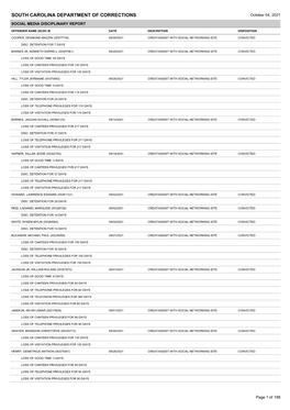 Social Media Disciplinary Report