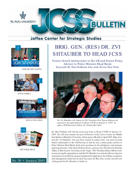 Dr. Zvi Shtauber to Head Jcss