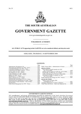 The South Australian Government Gazette